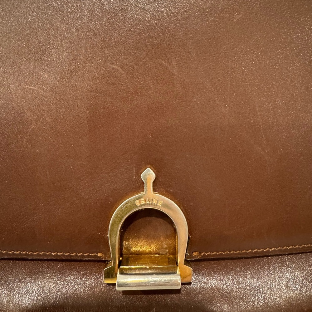 Authenticated Celine Brown Leather Vintage Crecy Crossbody Bag - Picture 14 of 16